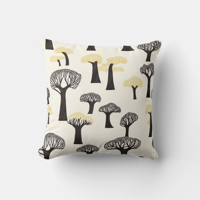 Coussin Motif d'arbre de baobab lunaire (Recto)