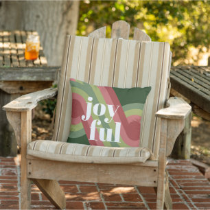 Coussin Motif d'art abstrait funky rétro chic avec vagues