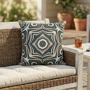 Coussin Motif d'art tribal abstrait bohème chic rétro