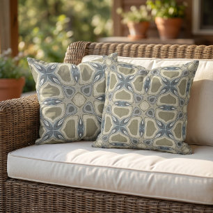 Coussin Motif d'art tribal abstrait bohème élégant