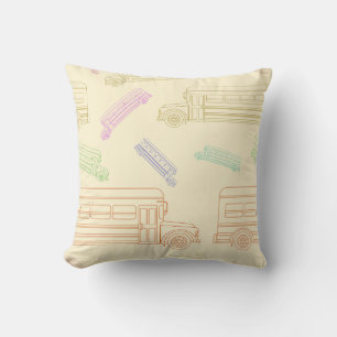 Coussin Motif d'autobus scolaire Conception de retour à l'