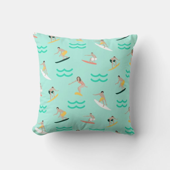 Coussin Motif d'aventure surf (Recto)