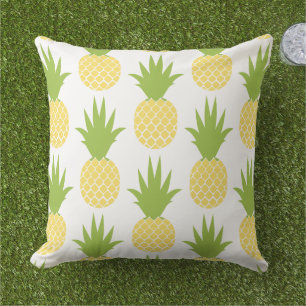 Coussin Motif de Ananas Vert Jaune Tropical