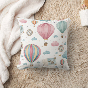 Coussin Motif de ballon à air chaud vintage (1)