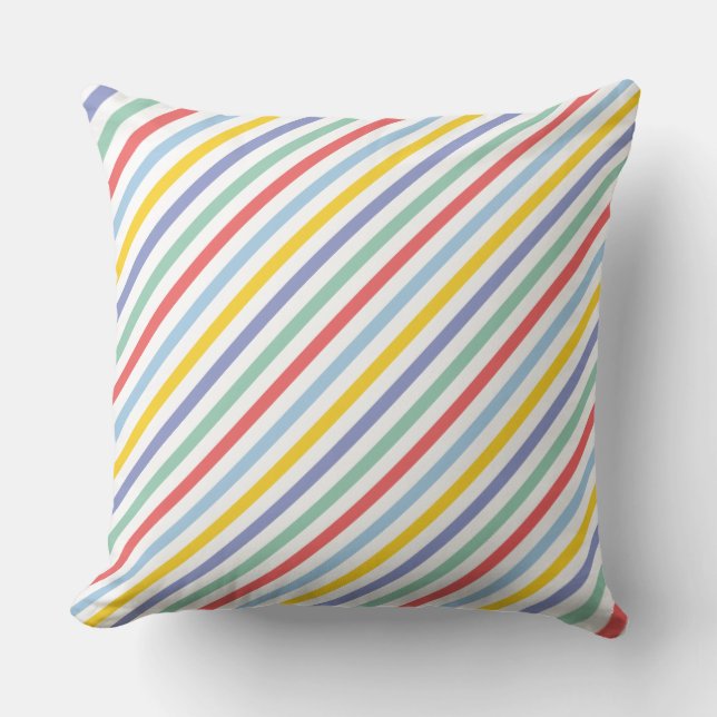 Coussin Motif de bande arc-en-ciel de printemps (Recto)