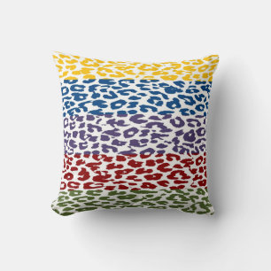 Coussin Motif de bande de peau Empreinte de léopard multi