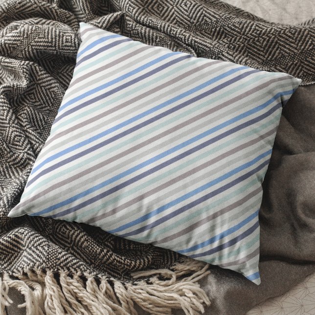 Coussin Motif de bande diagonale coloré (Créateur téléchargé)