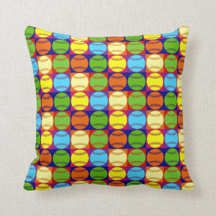 Coussin Motif de base-ball d'art de bruit