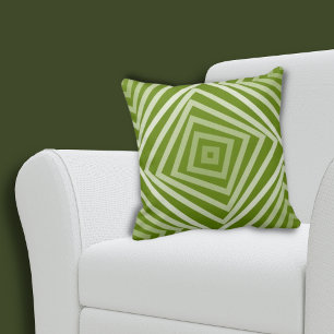 Coussin Motif de boîte à spirale verte d'été