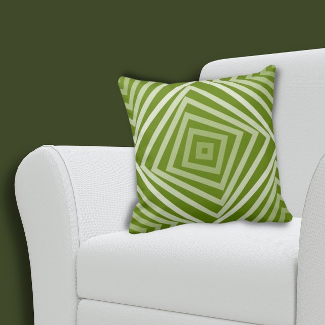 Coussin Motif de boîte en spirale verte d'été (Summer Green Spiral Box Pattern Throw Pillow)