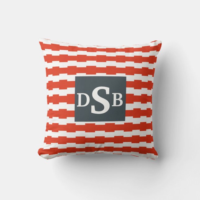 Coussin Motif de Boxstripe de monogramme (Recto)