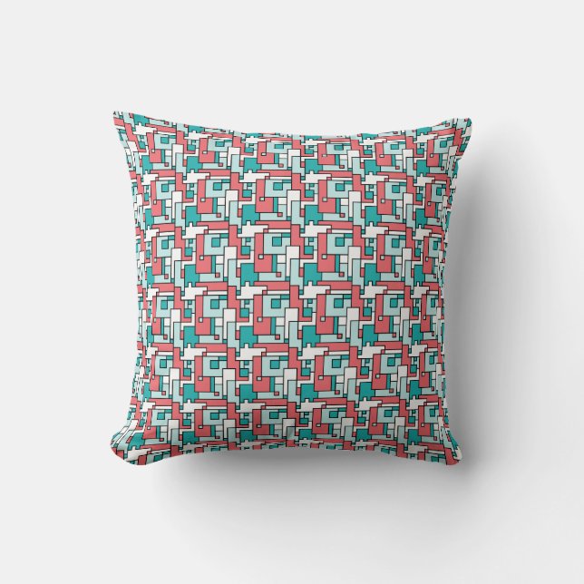 Coussin Motif de briques rétro (Recto)