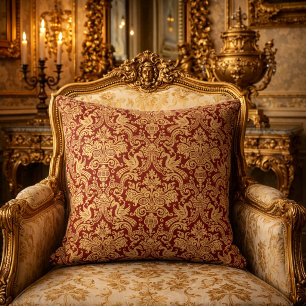 Coussin Motif de brocart de style baroque vintage
