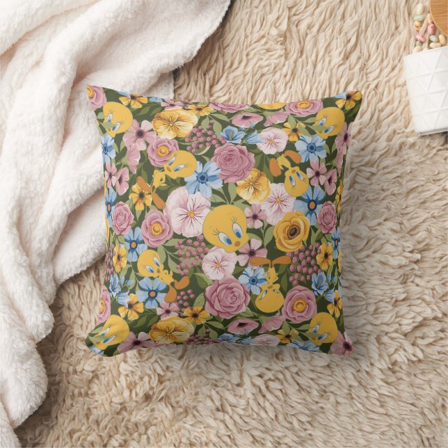 Coussin Motif de broderie florale TWEETY™ (Couverture)
