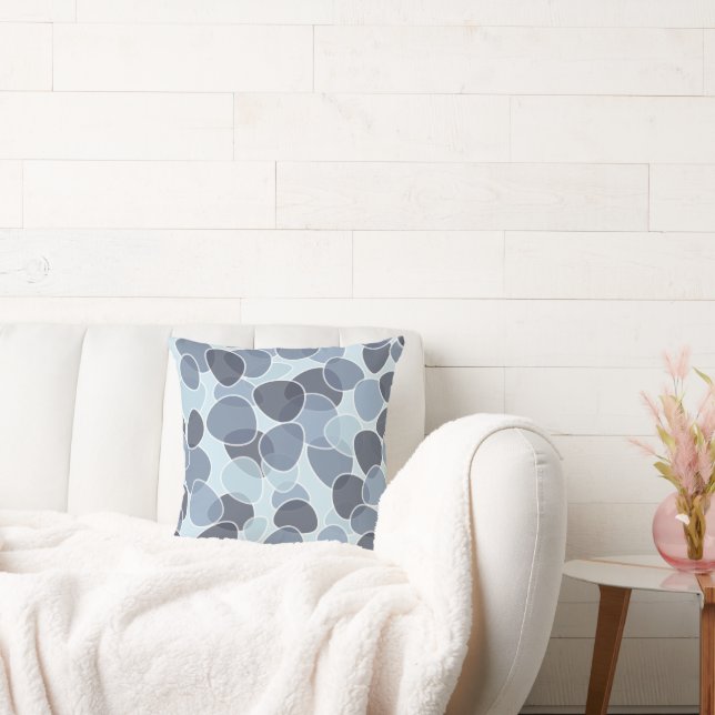Coussin Motif de bulles bleues Abstraites (Canapé)