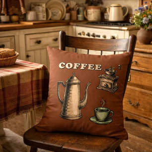 Coussin Motif de café rétro