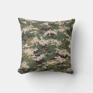 Coussin Motif de camouflage numérique vert