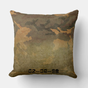 Coussin Motif de camouflage vert vintage V2.0