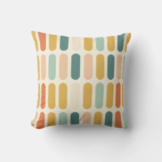 Coussin Motif de capsule géométrique rétro moderne du mili