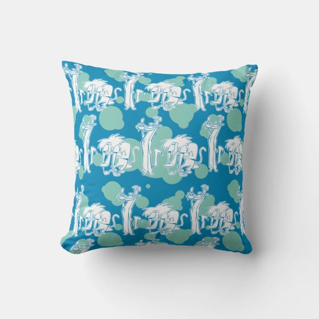 Coussin Motif de caractères bleu Weasel & Baboon (Recto)