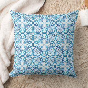 Coussin Motif de carreaux bleu indigo