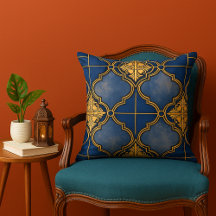 Motif de carreaux marocains bleu et or