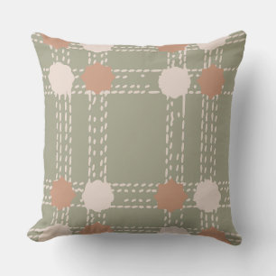 Coussin Motif de cercle vert olive