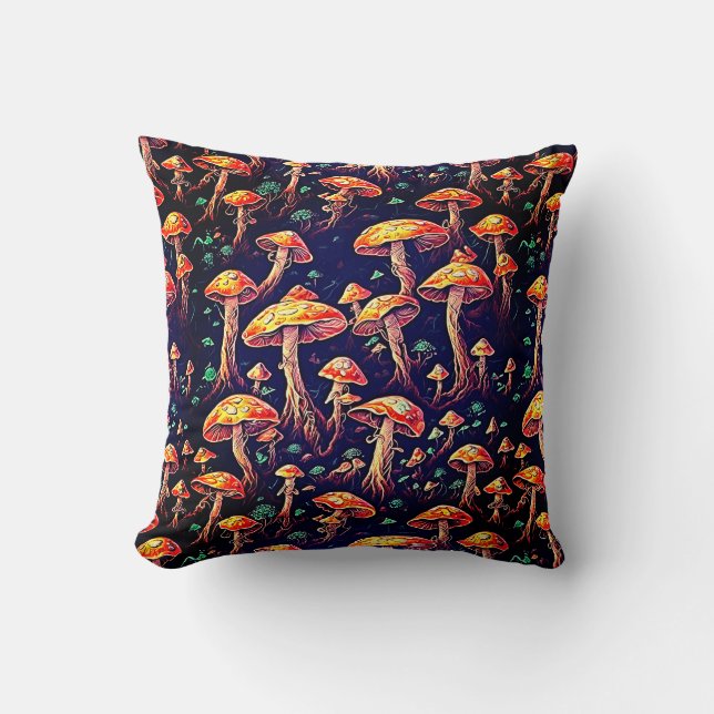 Coussin Motif de champignons (Recto)
