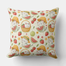 Motif de chat aux fruits d'été - Conception de piq