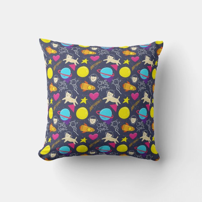 Coussin Motif de chat espace (Recto)