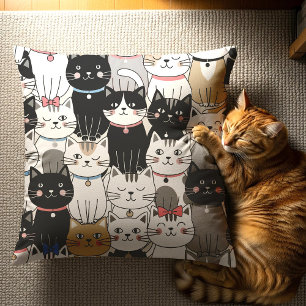 Coussin Motif de chat fantaisiste mignon