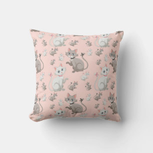 Coussin Motif de chat mignon et de chaton
