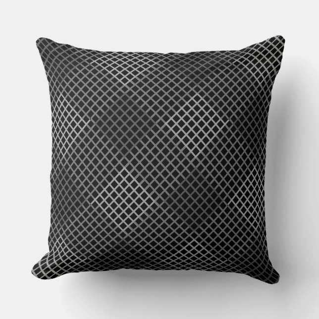 Coussin Motif de chèques Diagonal 2tn.b Black BG (Recto)