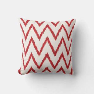 Coussin Motif de chevron rouge kat texturé chic moderne