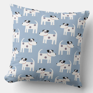 Coussin Motif de chien Terrier Jack Russell Bleu