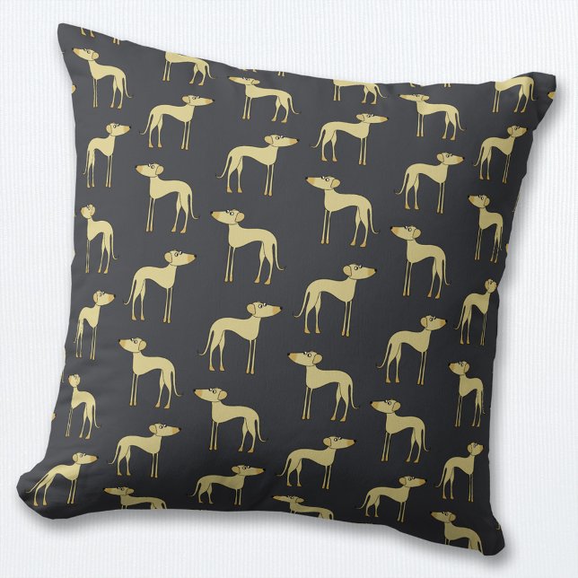 Coussin Motif de chiens Sloughi (Sloughi or Saluki dog throw pillow)