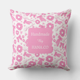 Coussin Motif de chouchous rose pour fille, accessoire de
