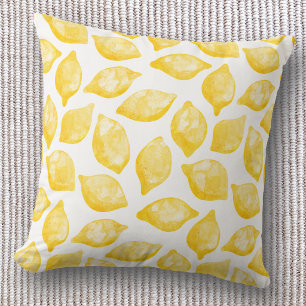 Coussin Motif de citron à l'aquarelle Citrus
