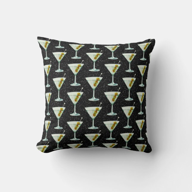 Coussin Motif de cocktails Martini (Recto)