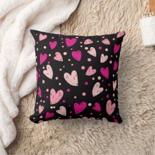 Coussin Motif de coeur et de points de charme