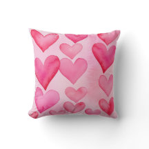 Motif de cœur rose et rouge joli cœur à l'aquarell