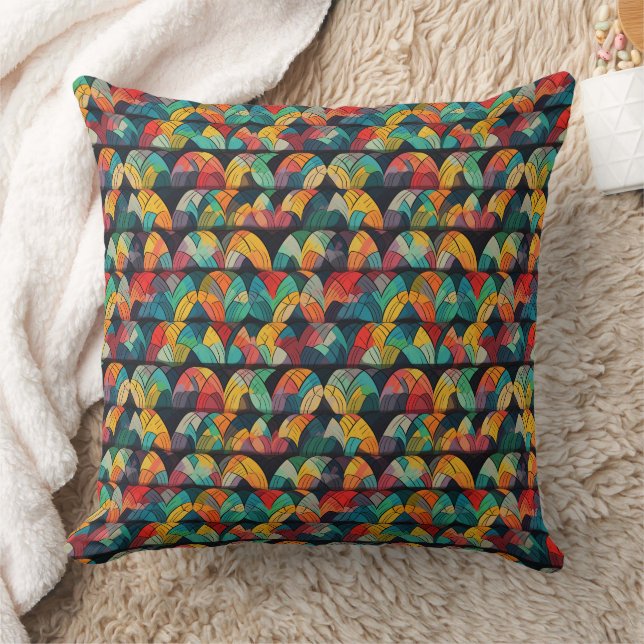 Coussin Motif de conception abstrait multicolore (Couverture)