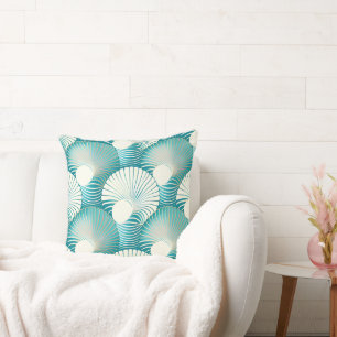 Coussin Motif de coquillage bleu