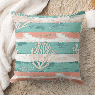 Coussin Motif de corail côtier d'été