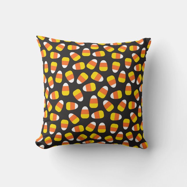 Coussin Motif de Corne de bonbons d'Halloween (Recto)