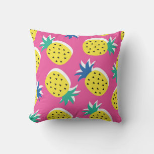 Coussin motif de couleurs folles de fruits d'ananas sans