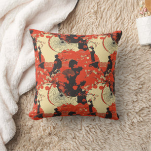 Coussin Motif de couple de kimono romantique Sakura (5)