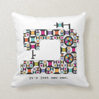 Coussin Motif de courtepointe de machine à coudre coloré