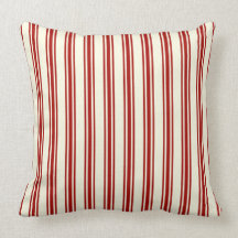 Motif de coutil rouge foncé et crème de rayures