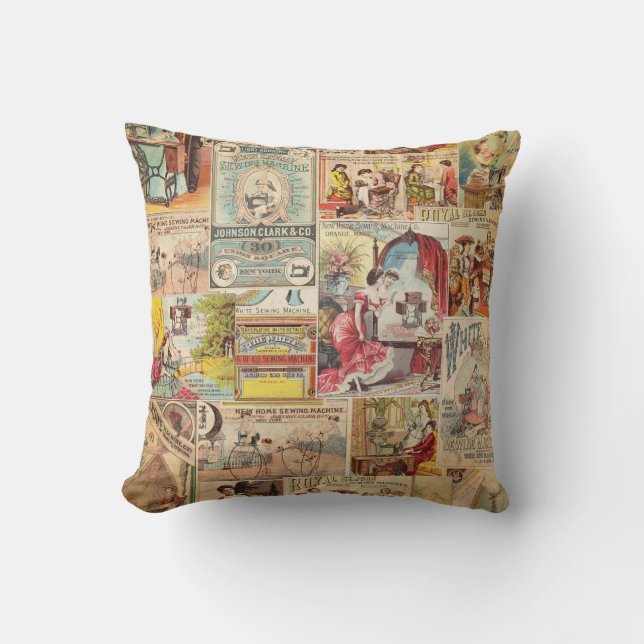 Coussin Motif de couture vintage (Recto)